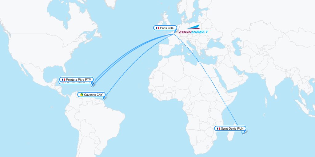 Noi zboruri Air France spre Caraibe, Guyana si Reunion